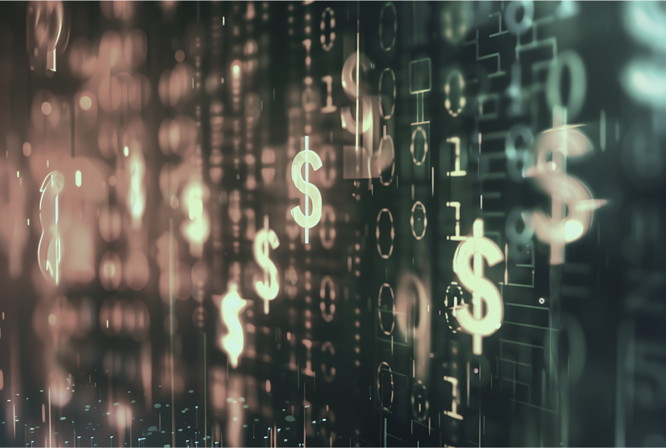 Fondo digital abtracto con signos de modena dolar