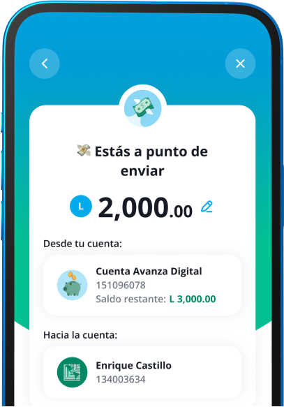 Celular mostrando la confirmación de envío de dinero desde LAFISE Digital
