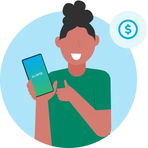 Icono de chica recibiendo remesas en LAFISE Digital