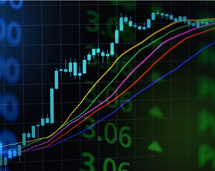 Gráfica financiera con indicadores de inversión