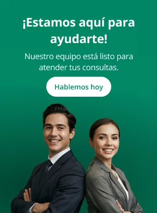 Hombre y mujer ejecutivos listos para ayudarte en cualquier consulta que tengas